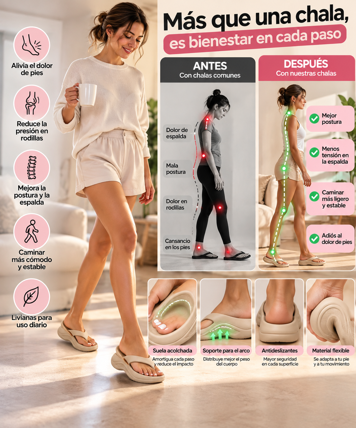  Sandalias Sootheez Premium con Soporte de Arco 